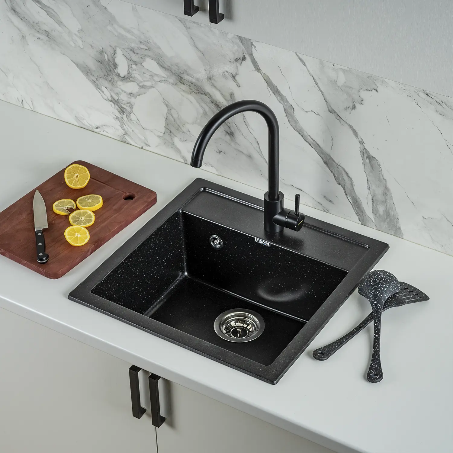 Изображение товара Мойка для кухни Gerhans A11-25 из искусственного камня 510х505 мм
