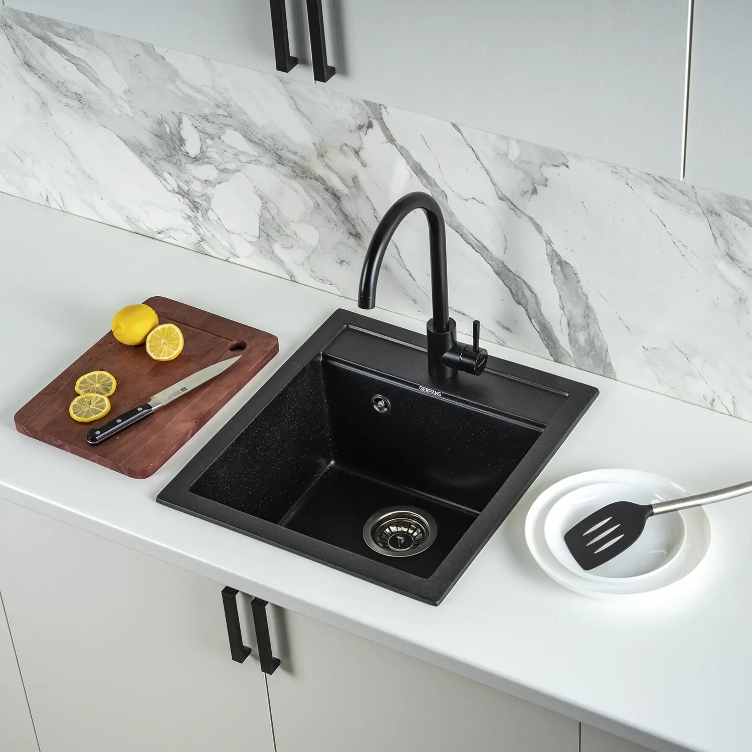 Изображение товара Кухонная мойка Gerhans A45-25 из искусственного камня 500х450 мм