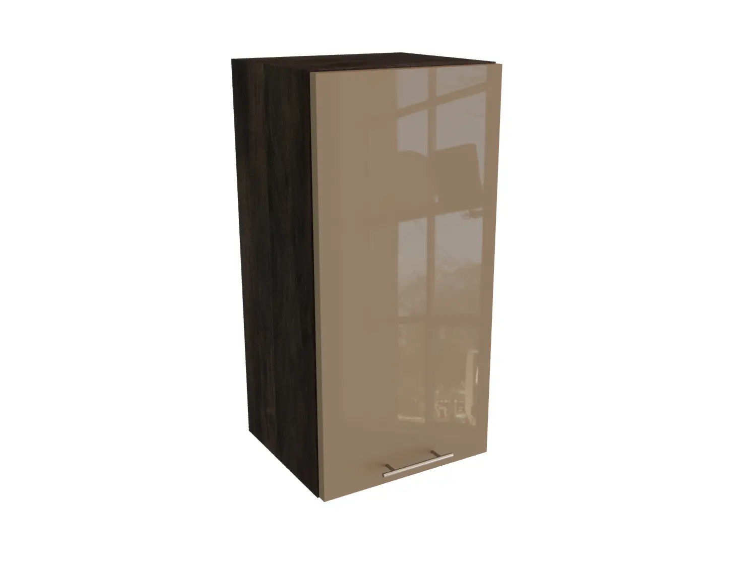 Изображение товара Навесной шкаф МС Валерия 1 дверь 35x71.60x31.80 см фасад капучино МДФ каркас дуб ЛДСП Сурская мебель