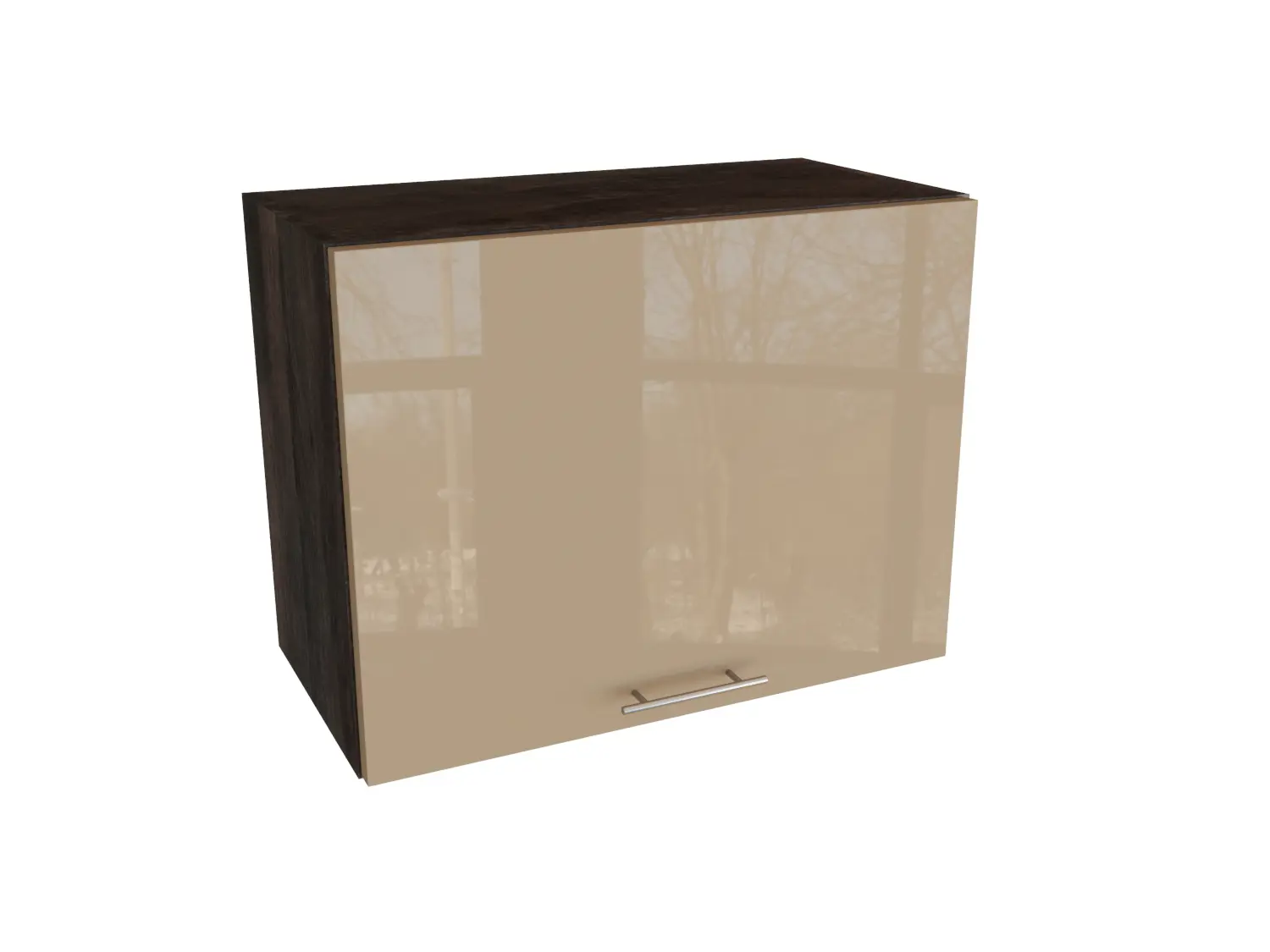 Изображение товара Навесной шкаф МС Валерия верхний горизонтальный 60x46x31.80 см фасад капучино МДФ каркас дуб ЛДСП Сурская мебель