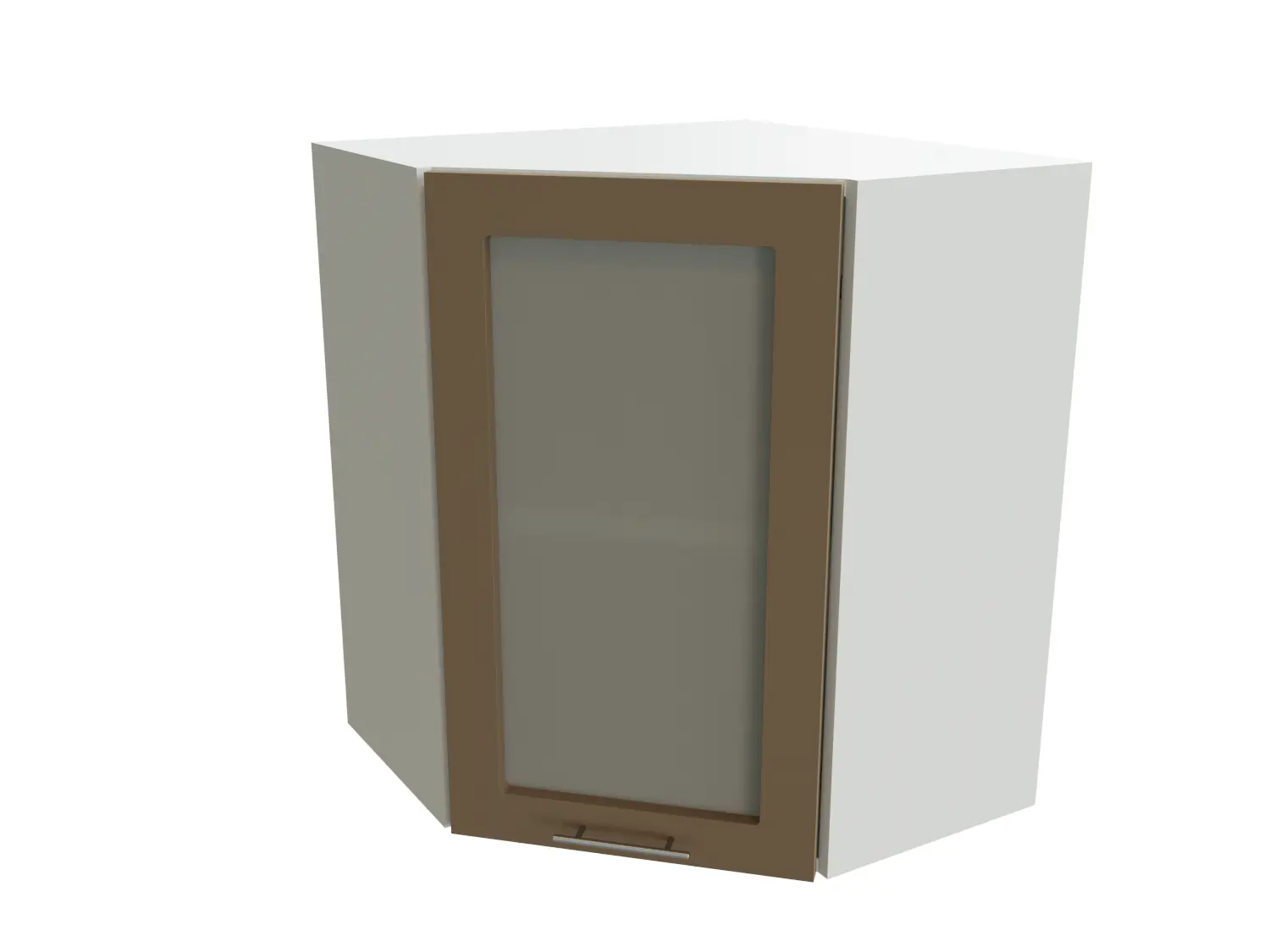 Изображение товара Навесной шкаф МС Валерия 1 дверь со стеклом 59.20x71.60x59.20 см фасад капучино МДФ каркас белый ЛДСП Сурская мебель