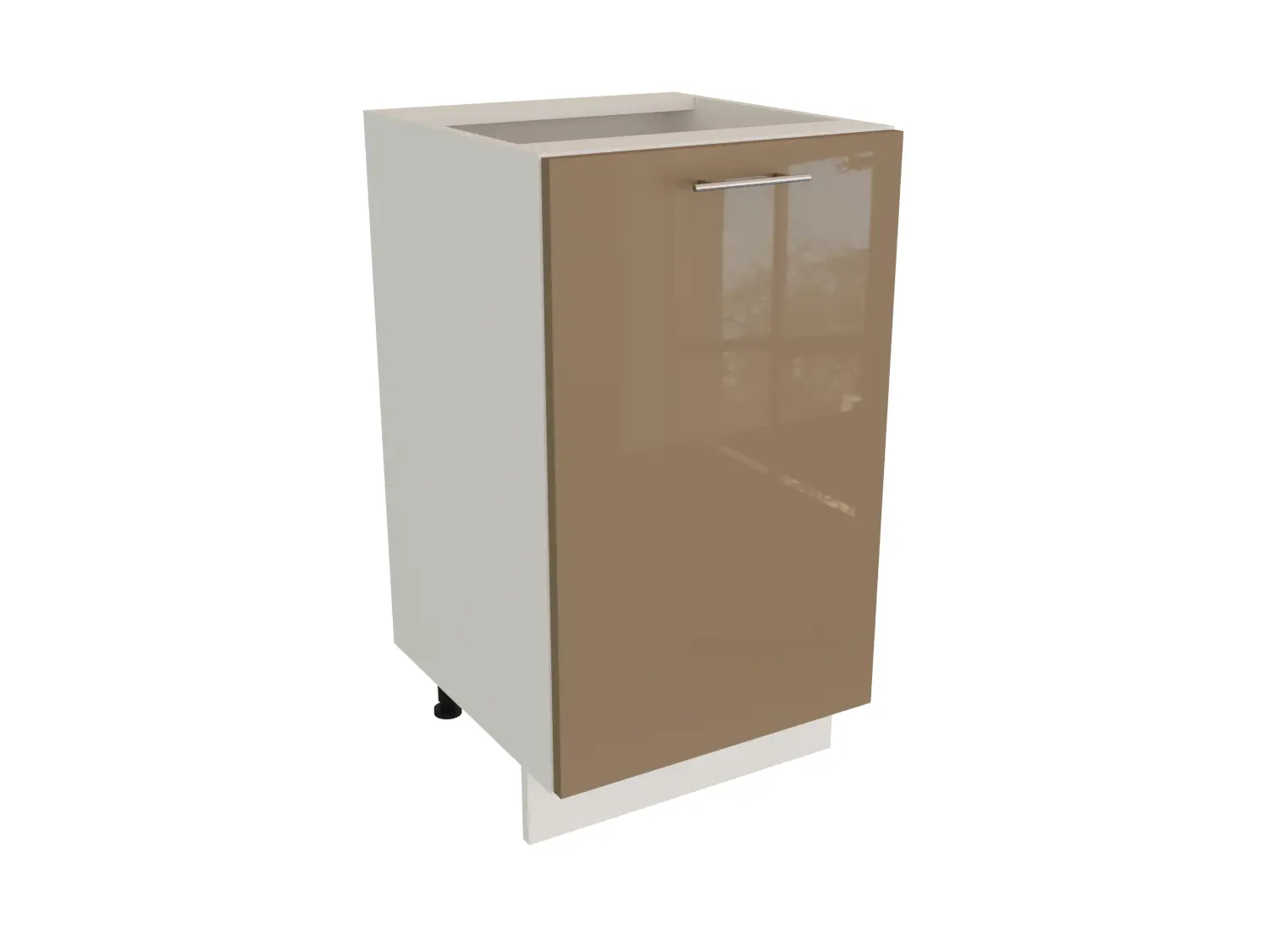 Изображение товара Напольный шкаф МС Валерия 40x81.60x47.80 см 1 дверь фасад капучино МДФ каркас белый ЛДСП Сурская мебель