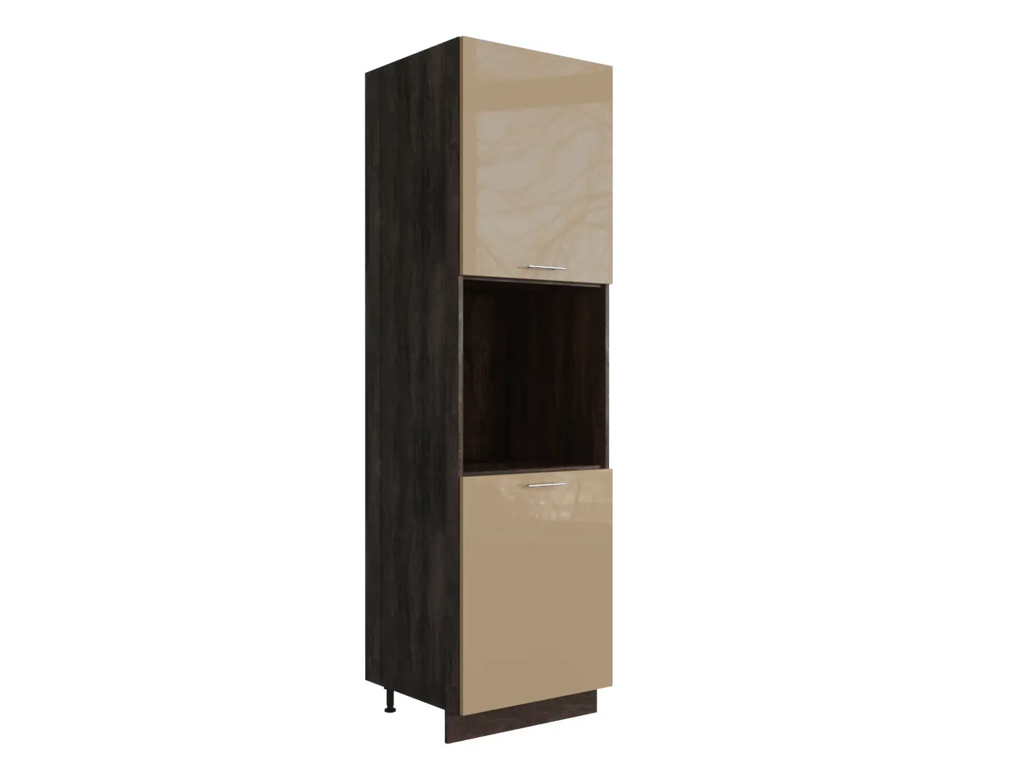 Изображение товара Напольный шкаф МС Валерия 2 дверцы 60x213.20x57.40 см фасад капучино МДФ каркас дуб ЛДСП Сурская мебель