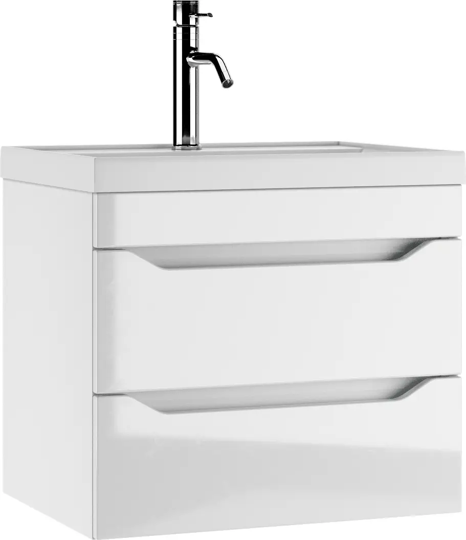 Изображение товара Тумба под раковину подвесная Айсберг DA5914T 59см цвет белый