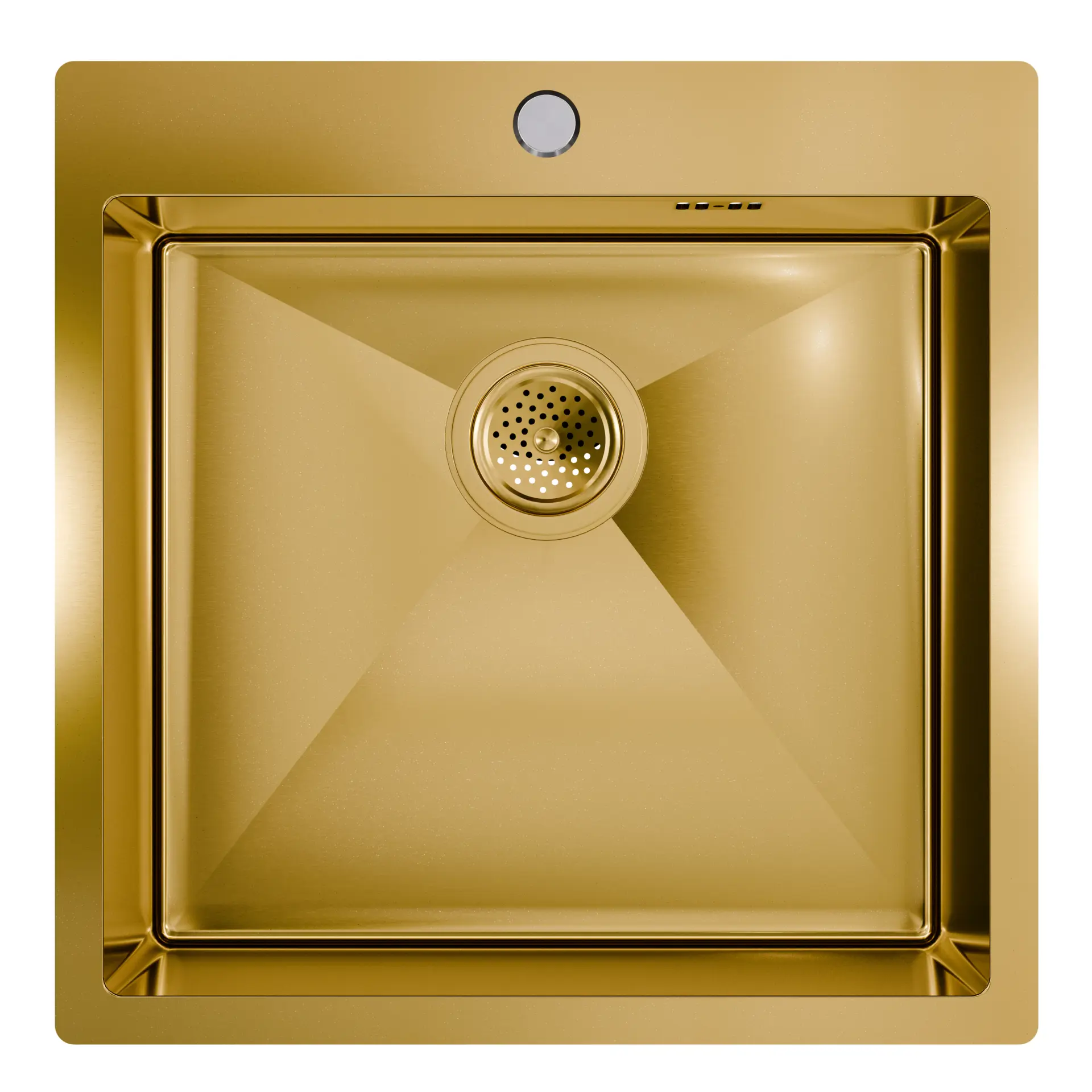 Изображение товара Мойка для кухни врезная Floracio F.5151.GD 51x51 см глубина чаши 21.5 см нержавеющая сталь цвет золото