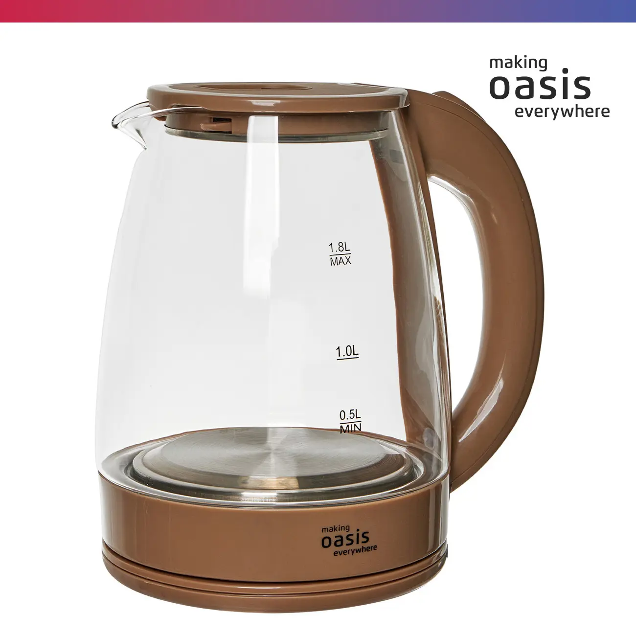 Изображение товара Электрический чайник 1.8 л Making oasis everywhere K-8GI стекло цвет бежевый