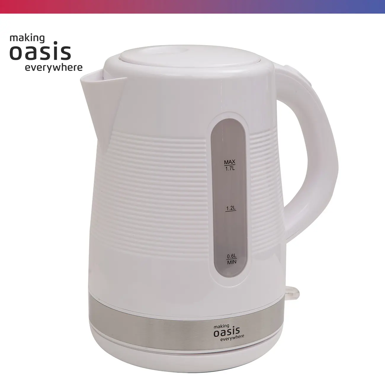 Изображение товара Электрический чайник 1.7 л Making oasis everywhere K-1PW пластик цвет белый