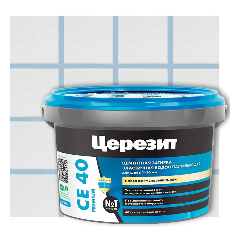 Изображение товара Затирка цементная Церезит CE 40 водоотталкивающая цвет небесный 2 кг