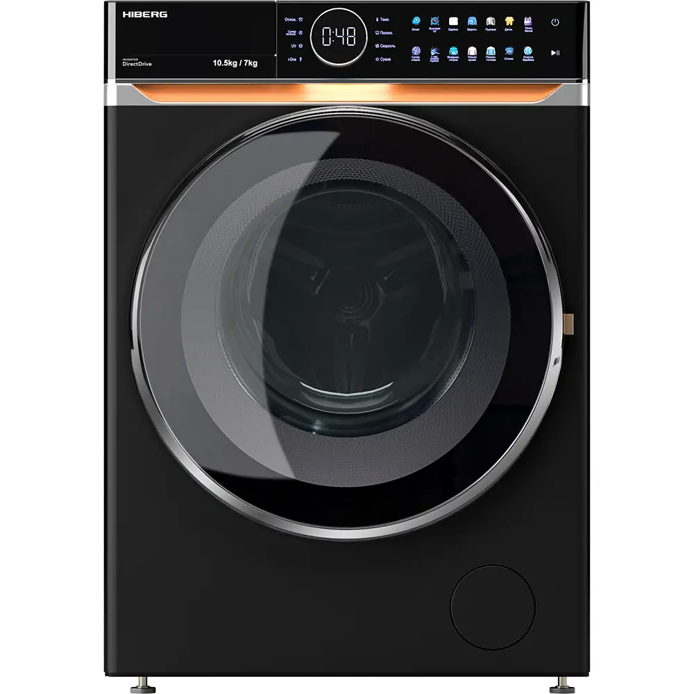 Изображение товара Стиральная машина с сушкой Hiberg I-ddq10 - 10714 b 60x85x60 см 10 кг цвет черный матовый