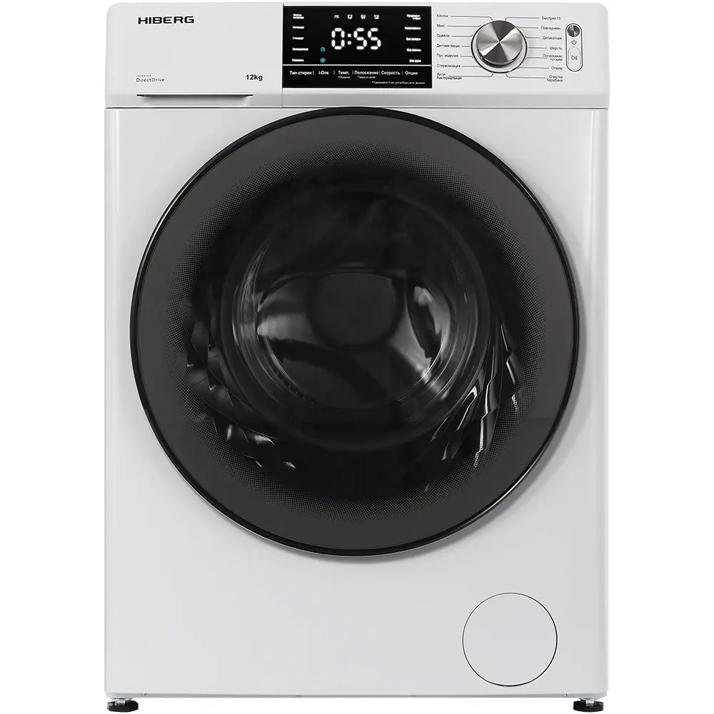 Изображение товара Стиральная машина Hiberg i-DDQ6A 1214 W 12 кг белый мощная и тихая с функцией i-DOS