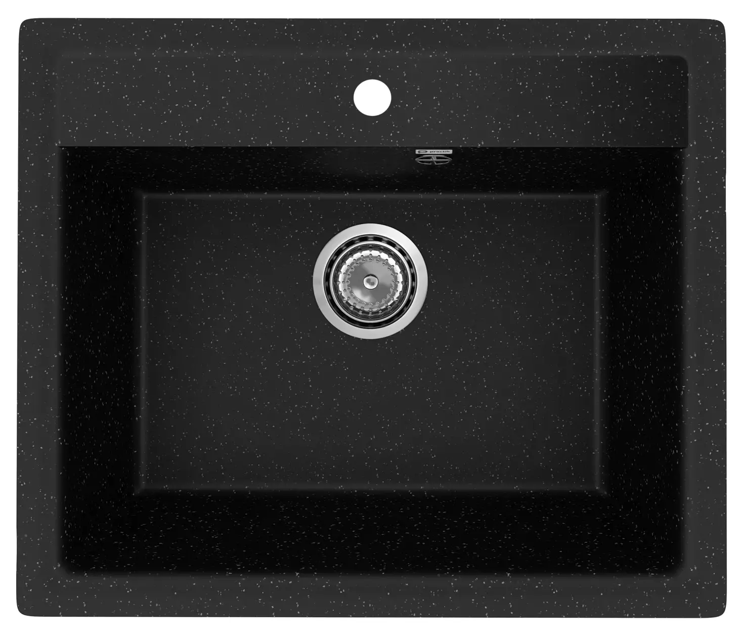 Изображение товара Мойка для кухни врезная Practik PR-M 565-004 49.5x56.5 см глубина чаши 17.5 см литьевой мрамор цвет черный
