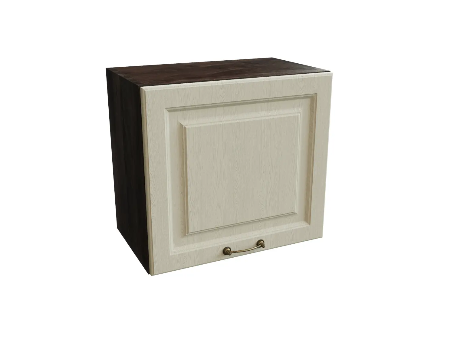 Изображение товара Навесной шкаф МС Ницца верхний горизонтальный 50x71.60x31.80 см фасад кремовый МДФ каркас белый ЛДСП Сурская Мебель ММК-00017542