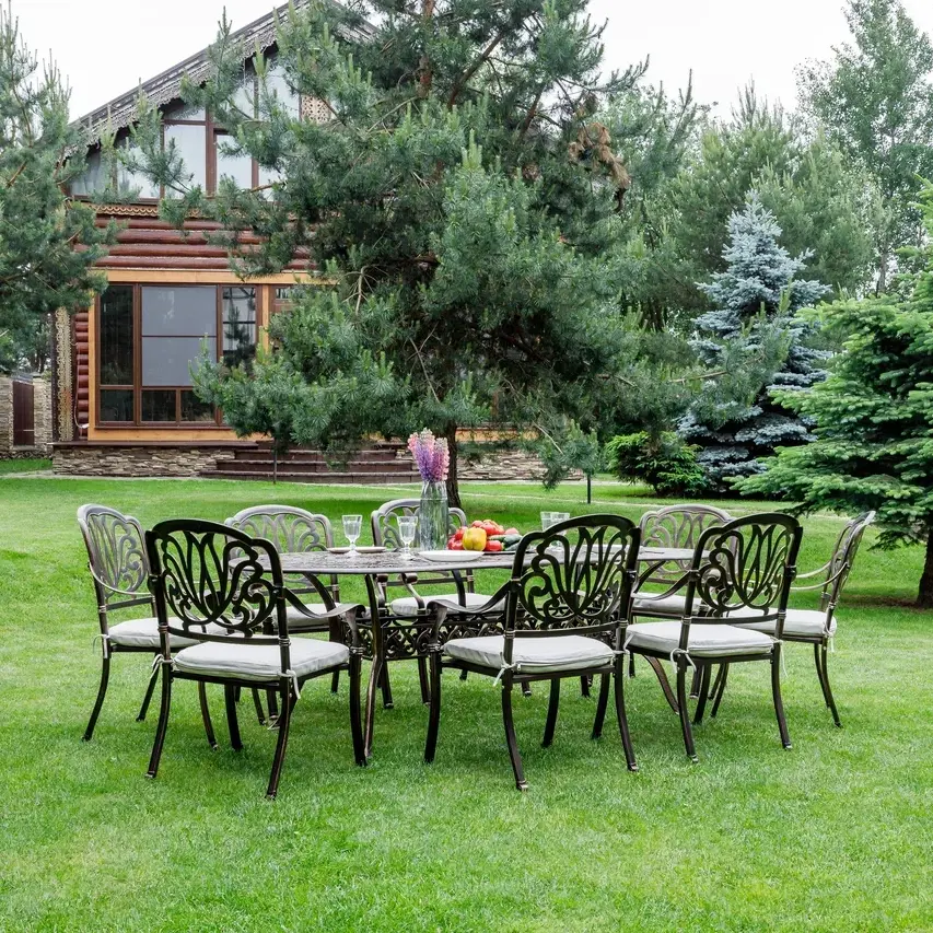 Изображение товара Набор обеденной мебели для сада Royal family алюминий черный 9 предметов