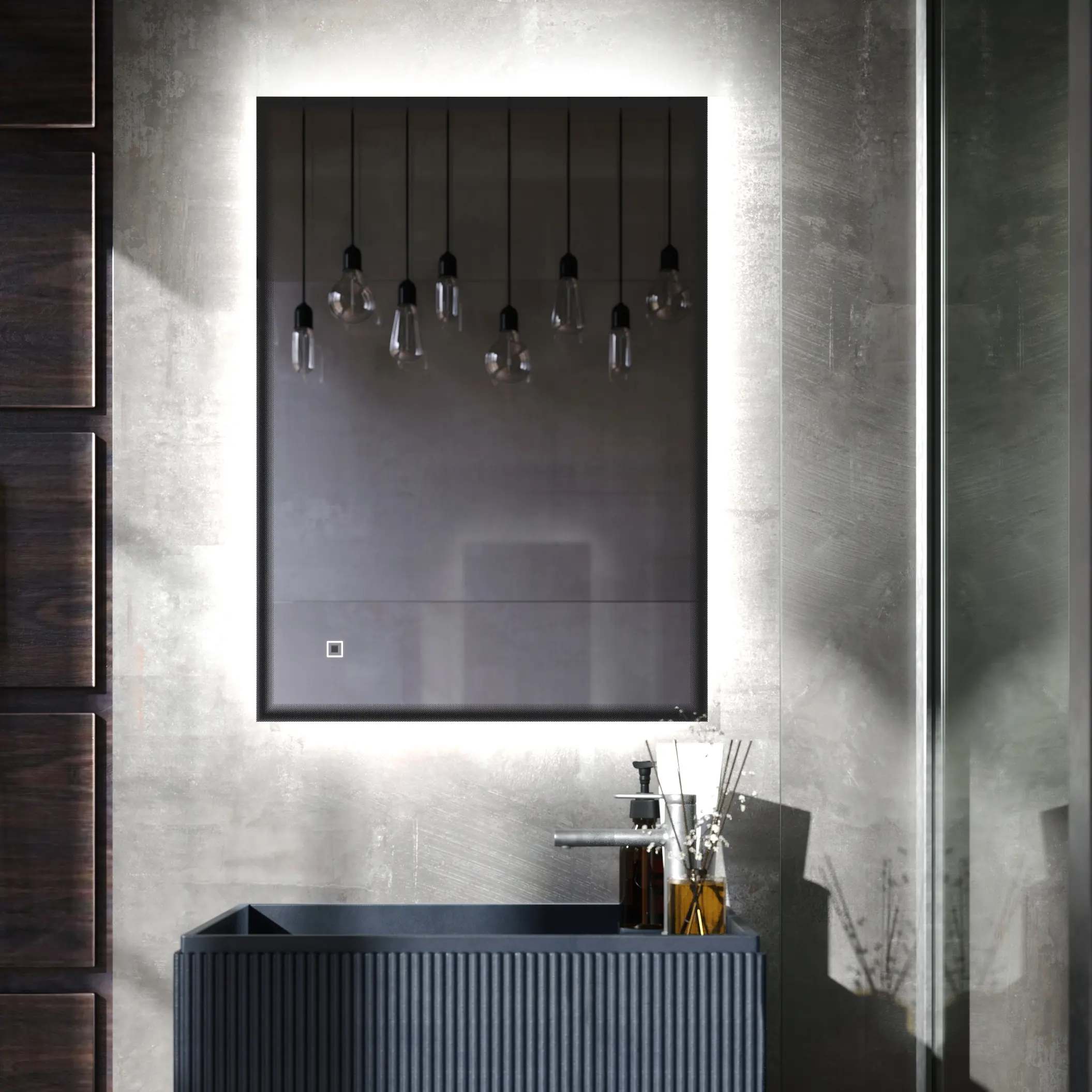 Изображение товара Зеркало в ванную комнату с подсветкой Omega Glass SD99 60x80 см с LED освещением