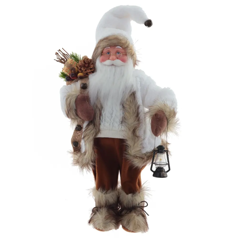 Изображение товара Новогодняя фигурка Дед Мороз 24x15x65 см бежевый