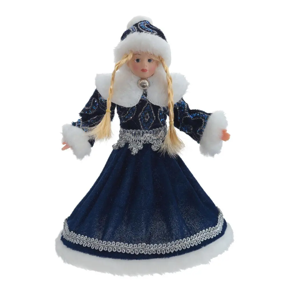 Изображение товара Новогодняя фигурка Снегурочка 13x13x21 см синий