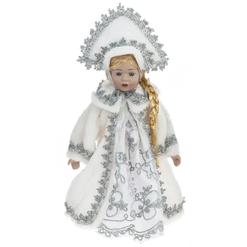 Изображение товара Новогодняя фигурка Снегурочка 22x22x38 см серебряный