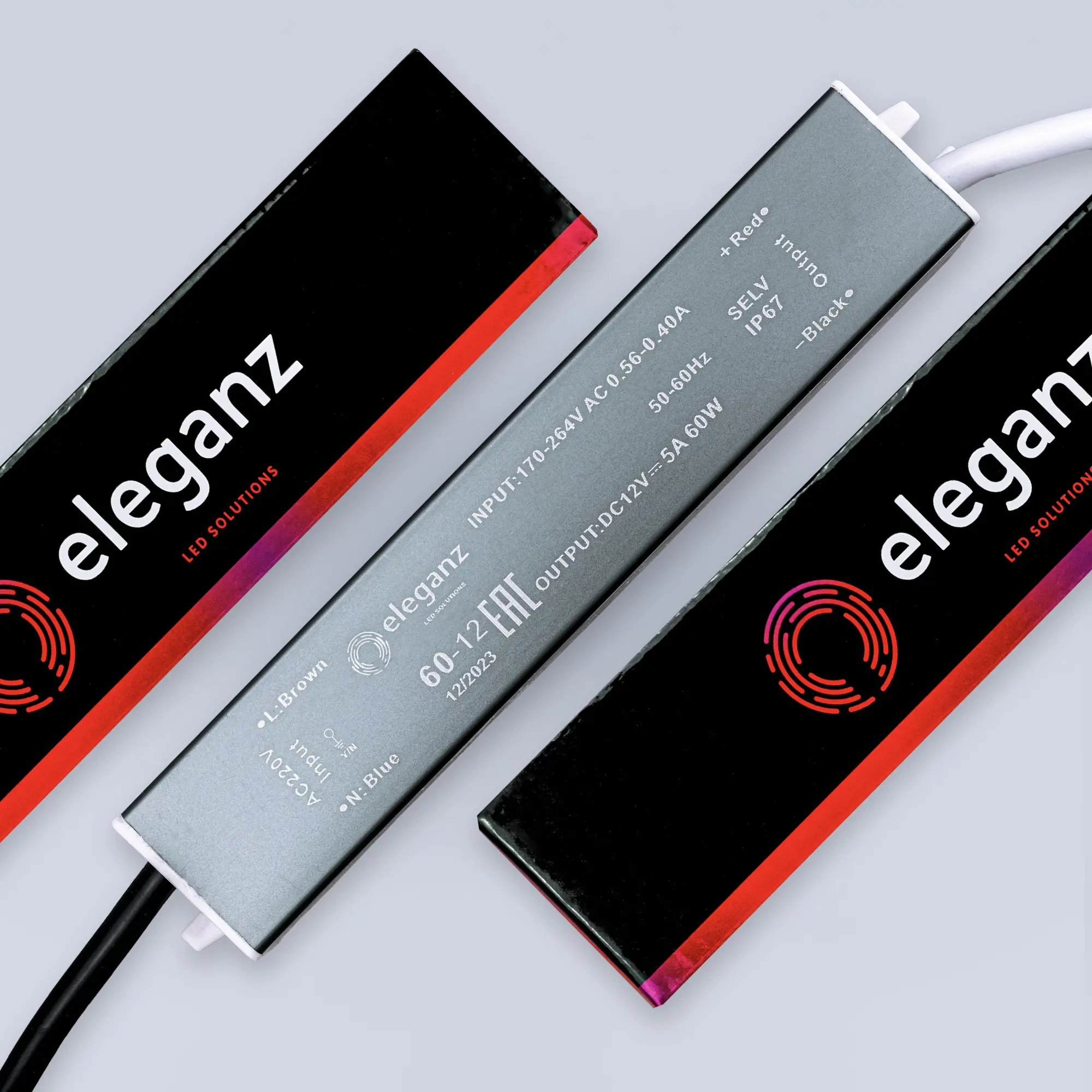 Изображение товара Блок питания влагозащищенный Eleganz 1117 для светодиодной ленты 170-240 В 60 Вт IP67