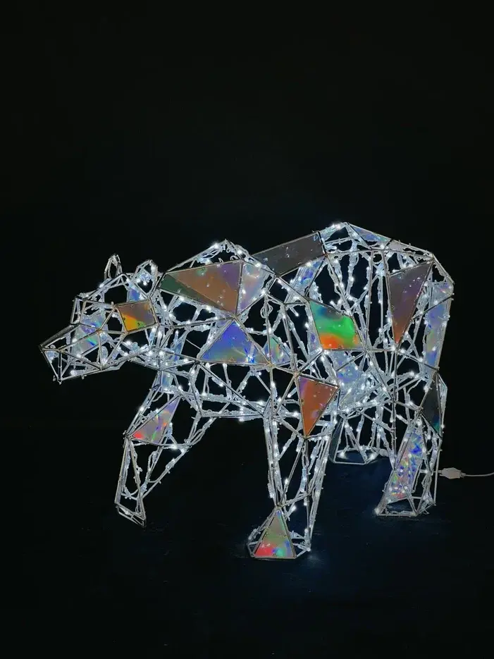 Изображение товара Электрическая светящиеся фигура Медведь полигональный 400 LED 120x60x40 см теплый белый свет