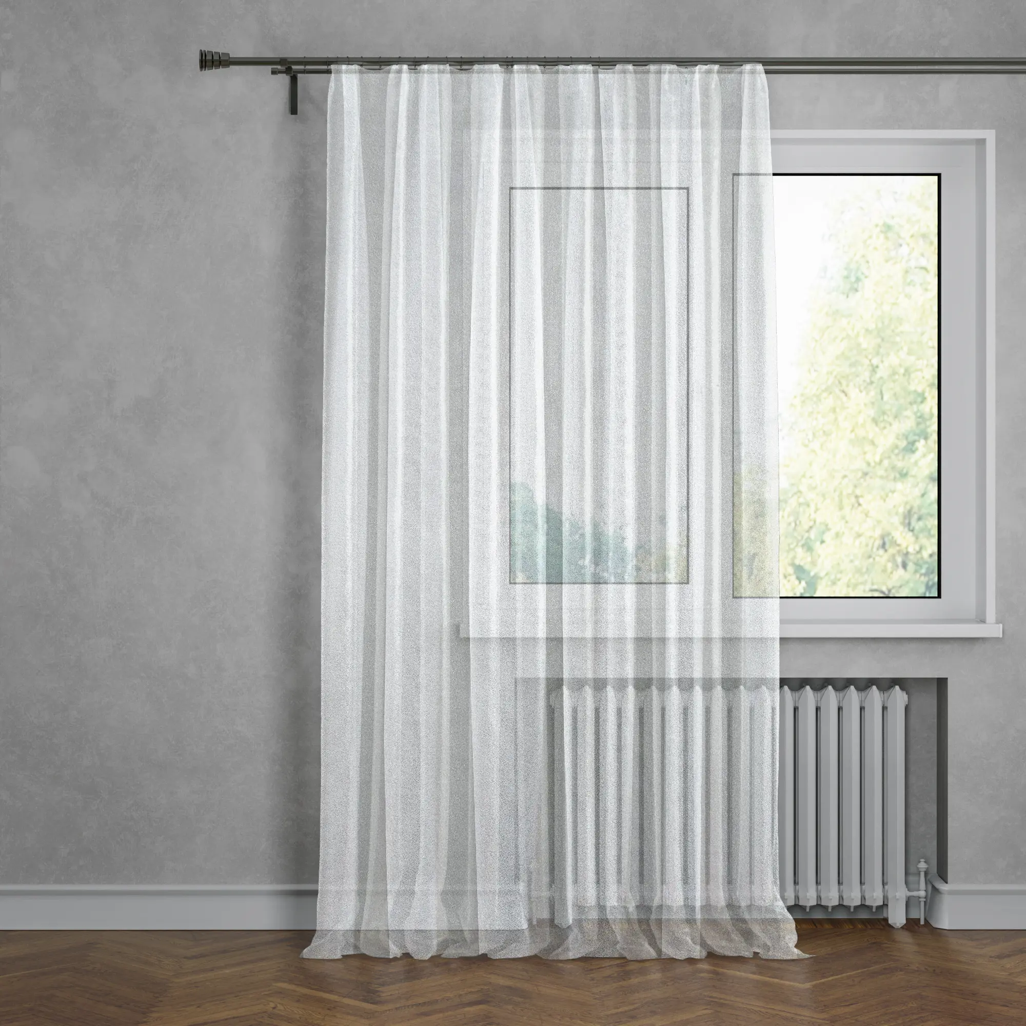 Изображение товара Тюль на ленте Inspire Navia 300x280 см белый воздушный вуаль