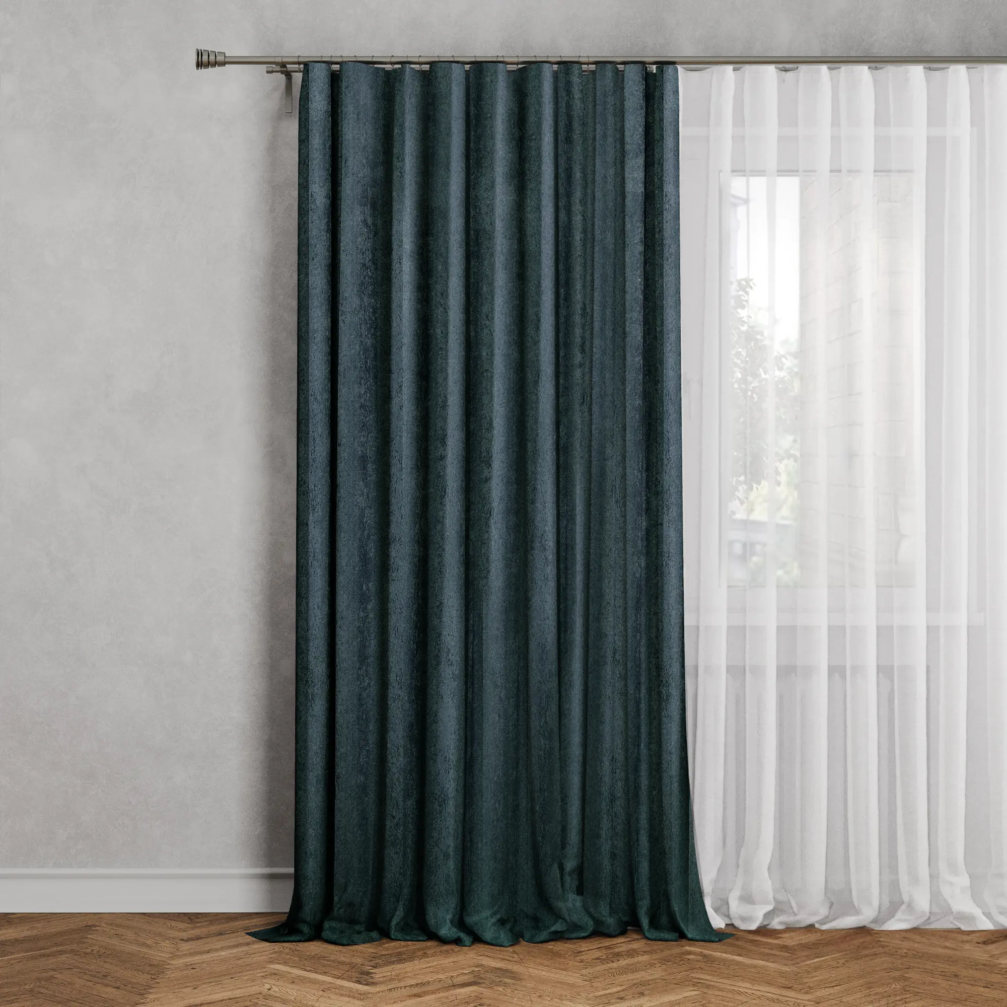 Изображение товара Штора на ленте Lusi 160x280 см сине-серая