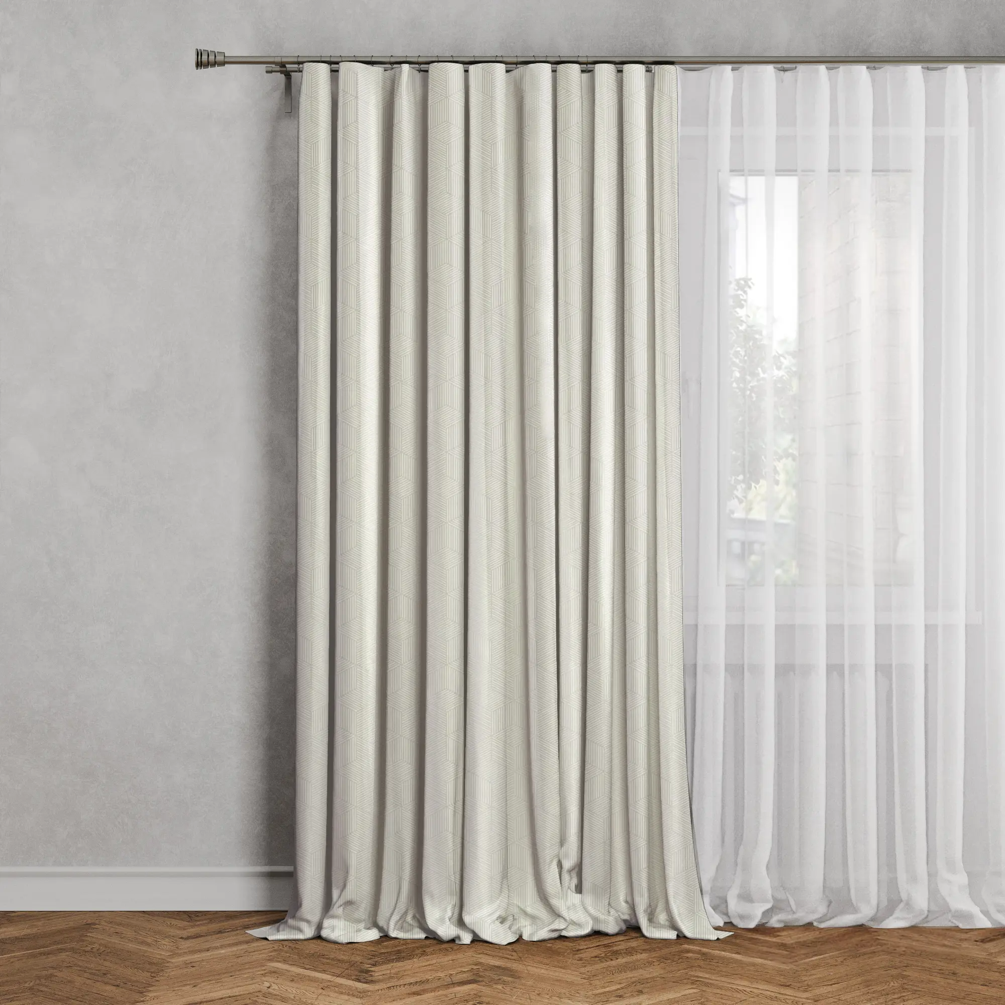 Изображение товара Штора на ленте Klio 140x280 см цвет молочный