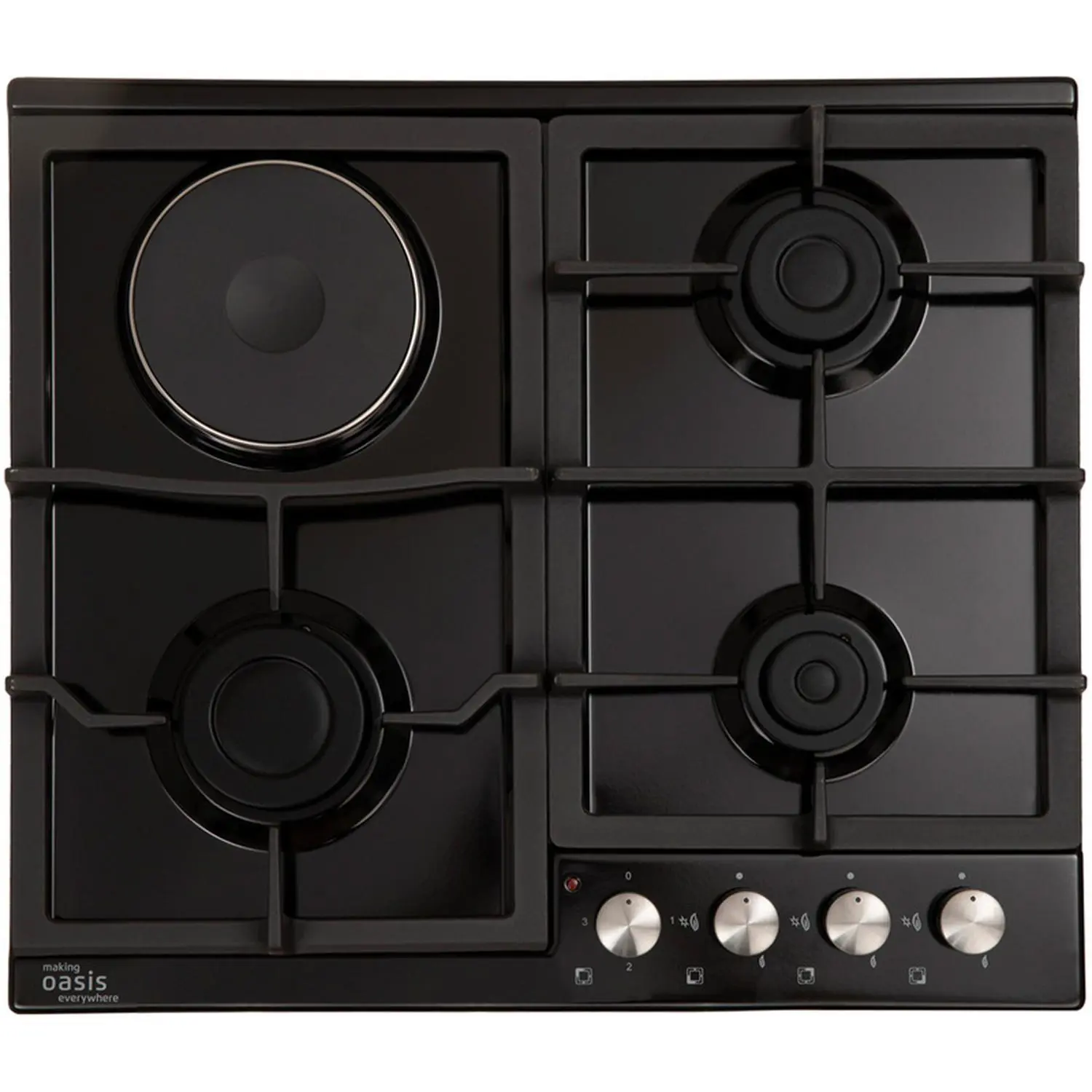 Изображение товара Комбинированная варочная панель Oasis 4 конфорки 58x51 см цвет черный