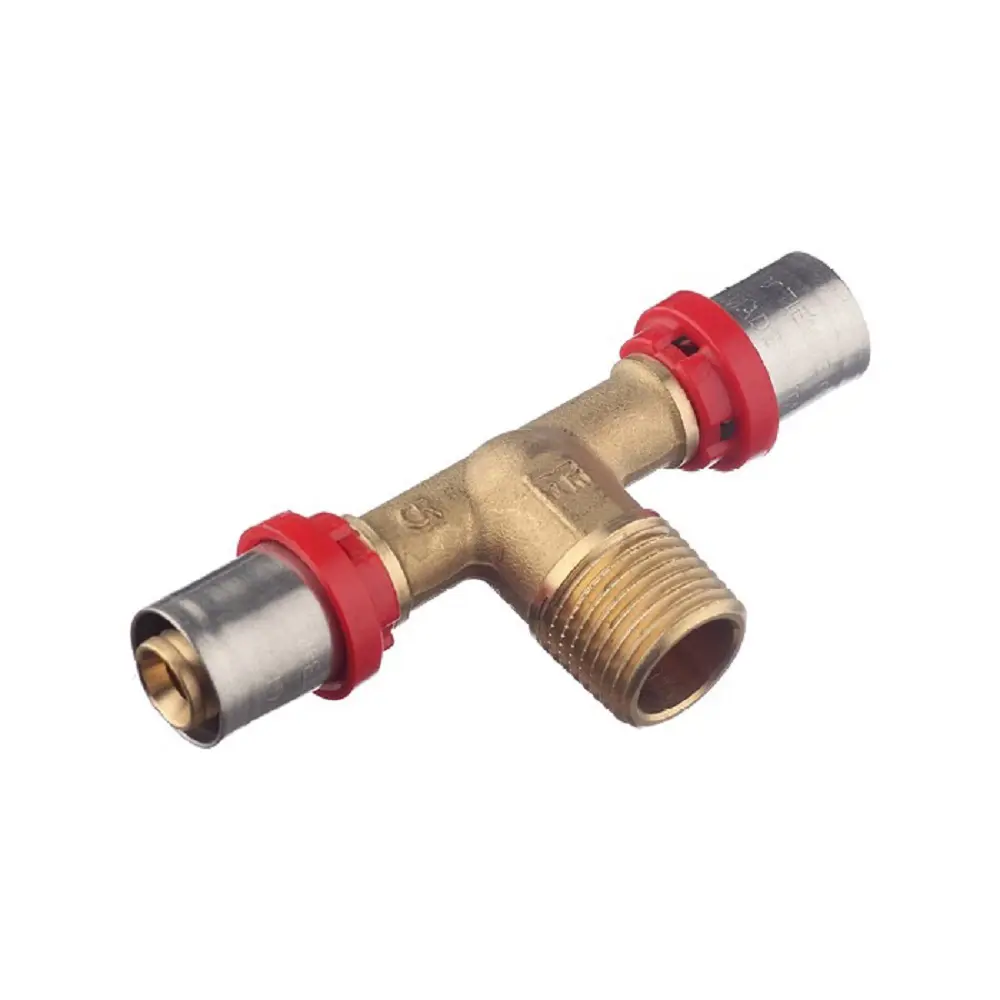 Изображение товара Тройник комбинированный Tiemme 16x1/2"x16 мм латунь Италия для системы водоснабжения и отопления