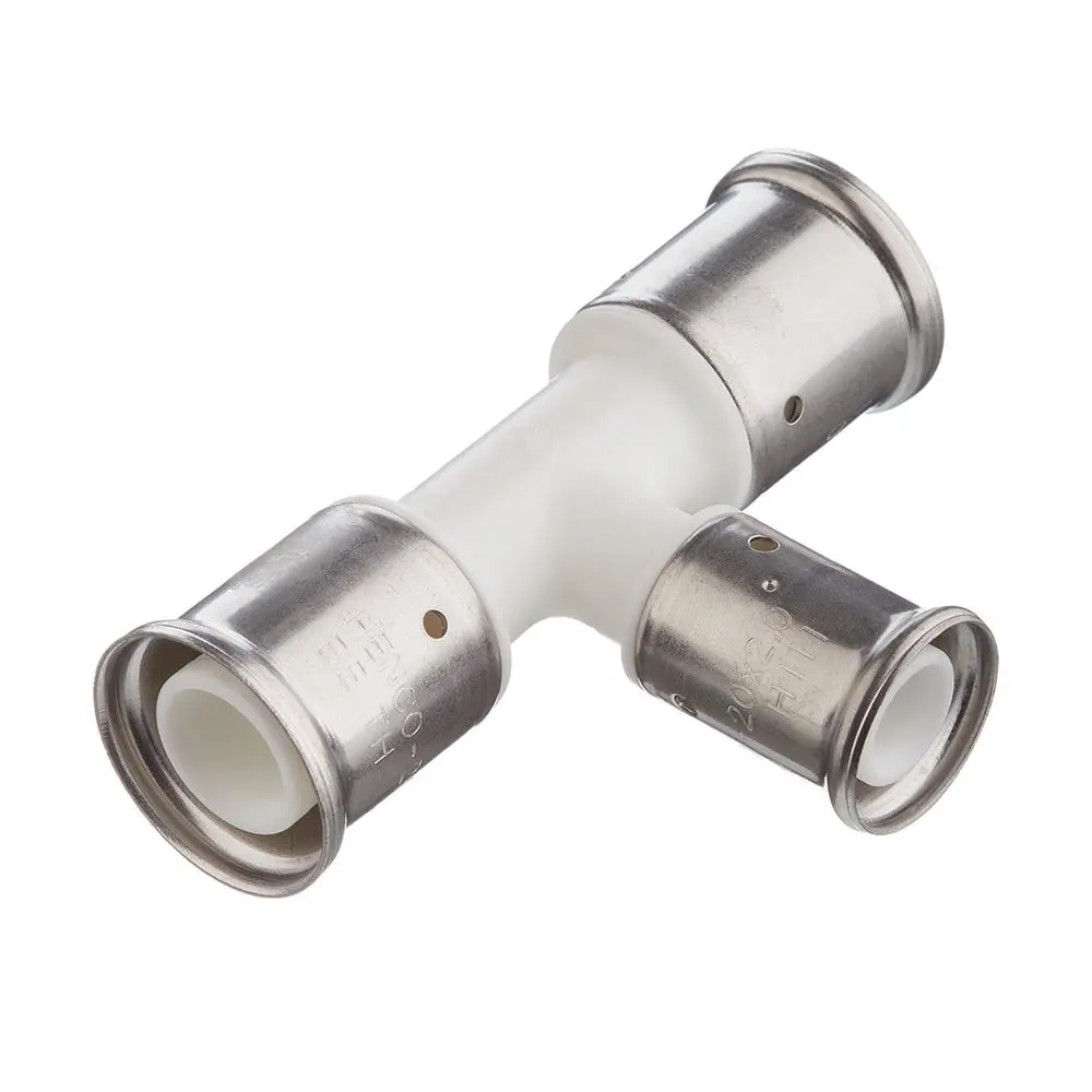 Изображение товара Тройник переходной Henco 20x16x20 мм PVDF пресс фитинг для горячего водоснабжения