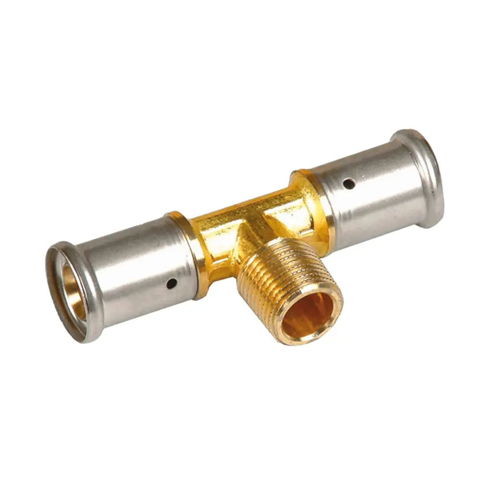 Изображение товара Тройник комбинированный Henco 16x1/2"x16 мм НР-ВПр латунь