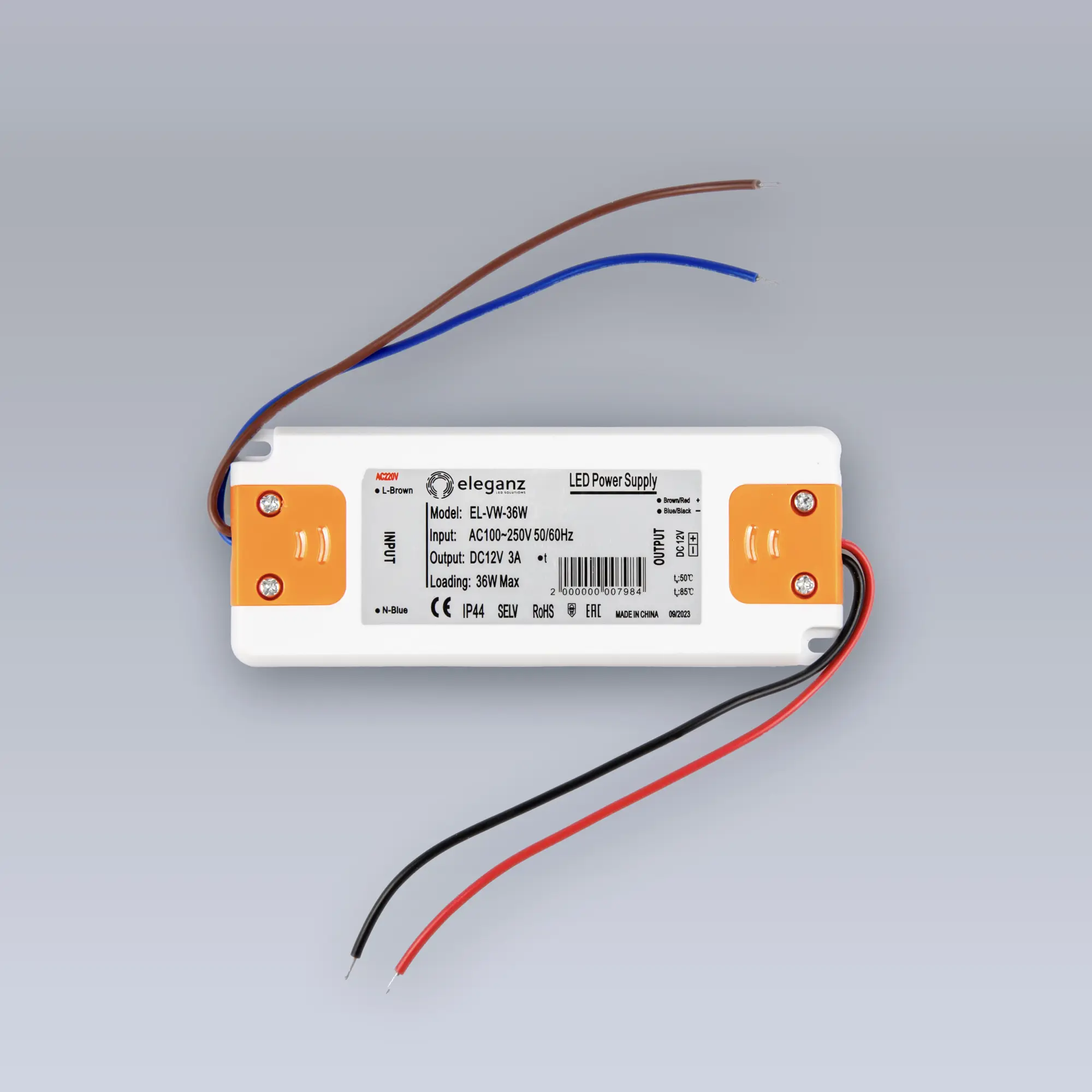 Изображение товара Блок питания влагозащищенный Eleganz El-vw-36w для светодиодной ленты 170-240 В 36 Вт IP44