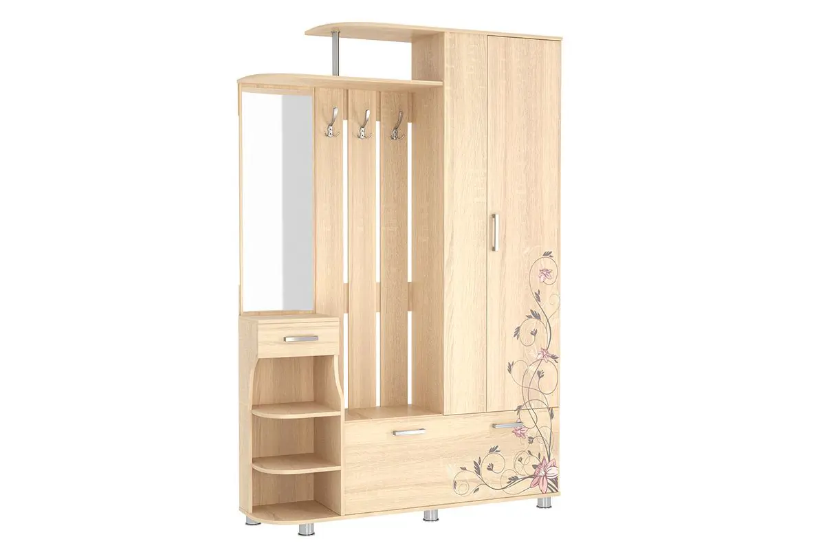 Изображение товара Напольная вешалка Mebelson Прихожая барселона-2 дуб сонома 145x211x34 см ЛДСП цвет дуб сонома