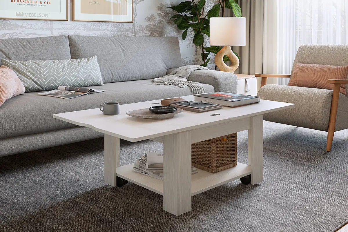 Изображение товара Стол-трансформер Адам 1 CZ-015.2344 кухонный раскладной современный белый