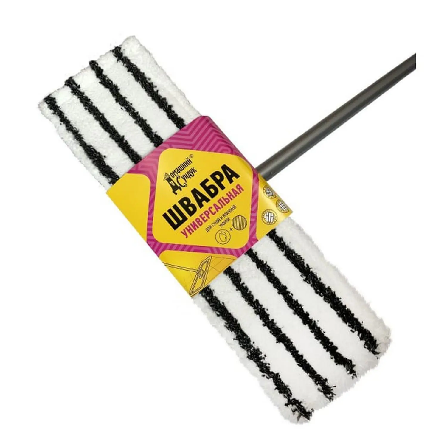 Изображение товара Швабра Домашний сундук универсальная с рукояткой 120см, насадка SOFT ДС-277