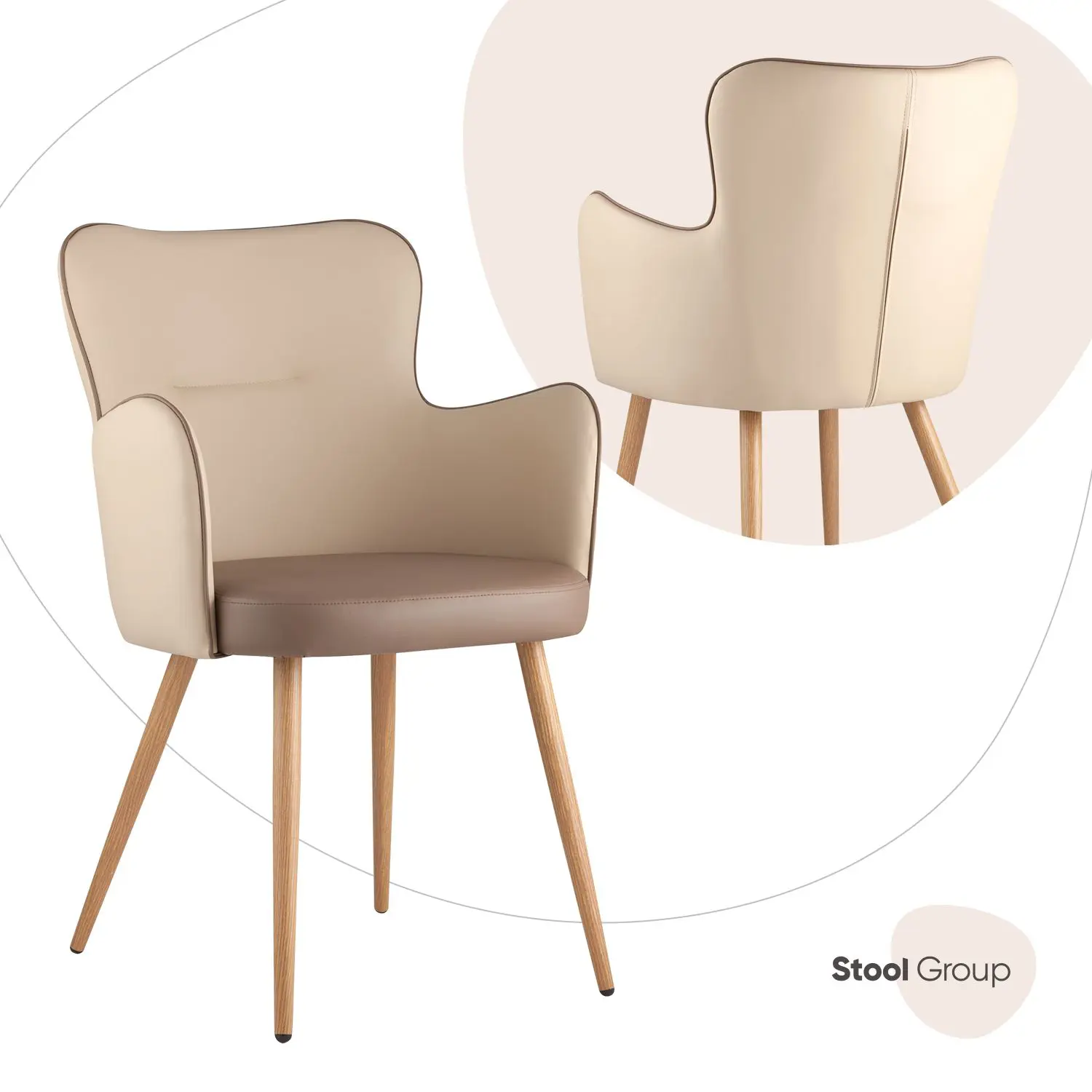 Изображение товара Кухонный стул Стул груп Космос из экокожи коричневого цвета