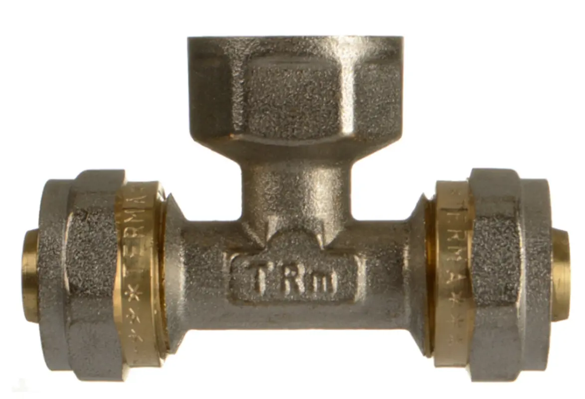 Изображение товара Тройник комбинированный Terma 16x1/2"x16 мм ВР латунь