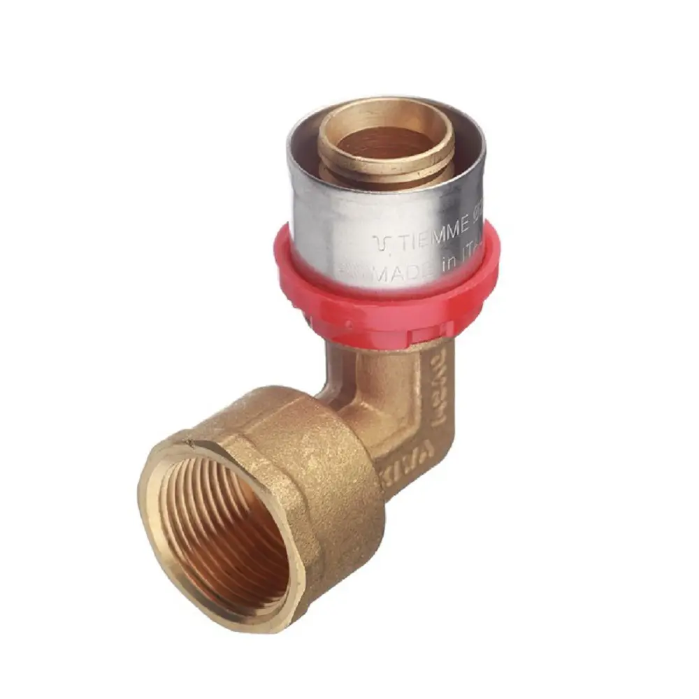 Изображение товара Угол комбинированный 90° для металлопластиковых труб Tiemme 3/4"x26 мм латунь Италия