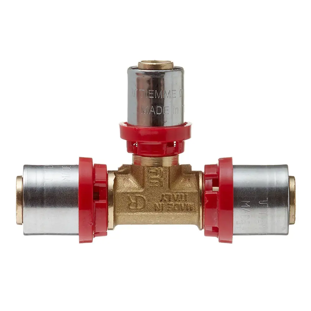 Изображение товара Тройник латунь Tiemme 20 мм ВПр-НПр для металлопластиковых труб Италия