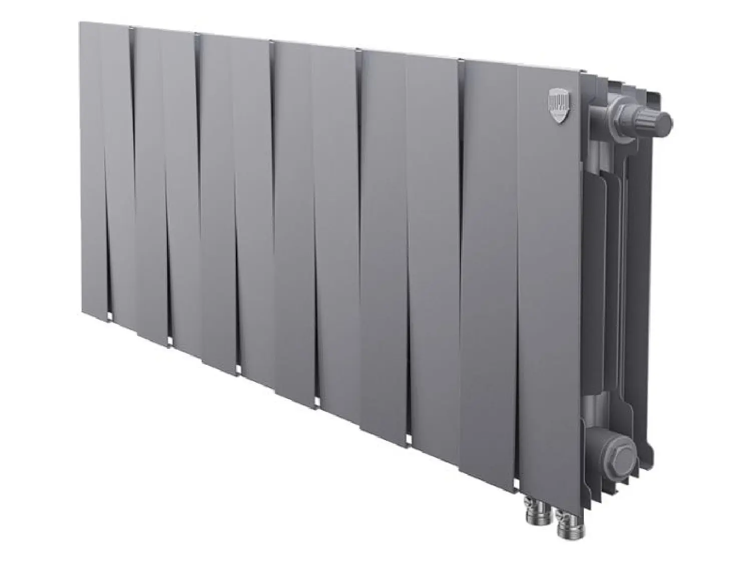 Изображение товара Радиатор Royal thermo Pianoforte 300/96 биметалл 12 секций нижнее подключение цвет серебристый