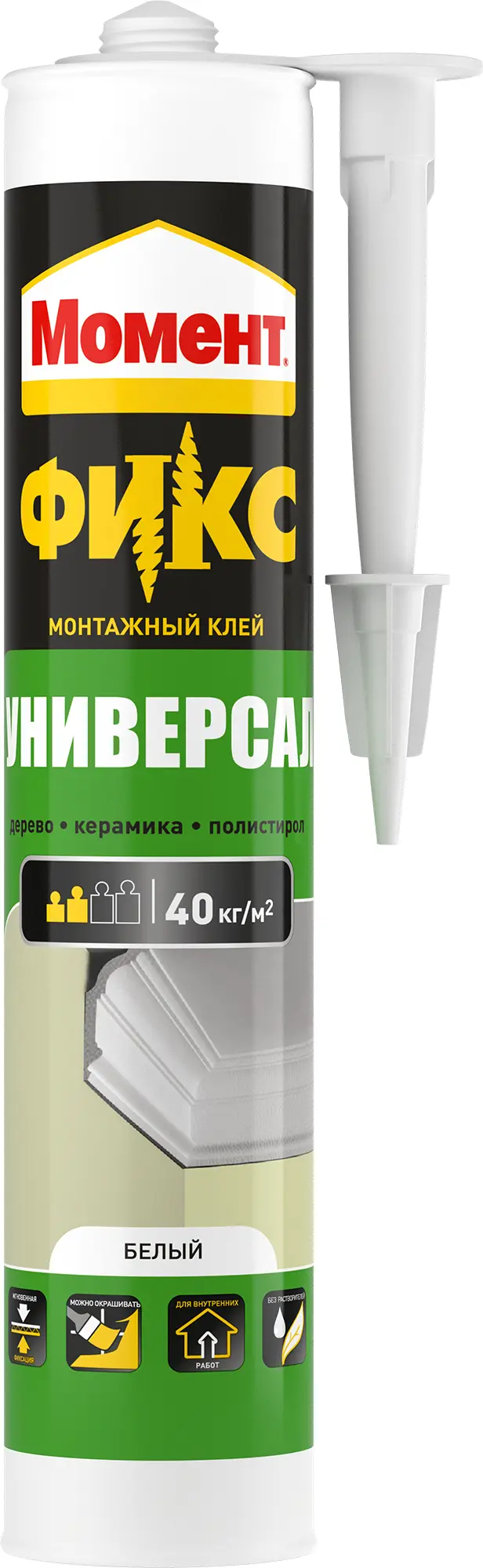 Изображение товара Клей Момент Fix универсальный белый 380 г для различных материалов