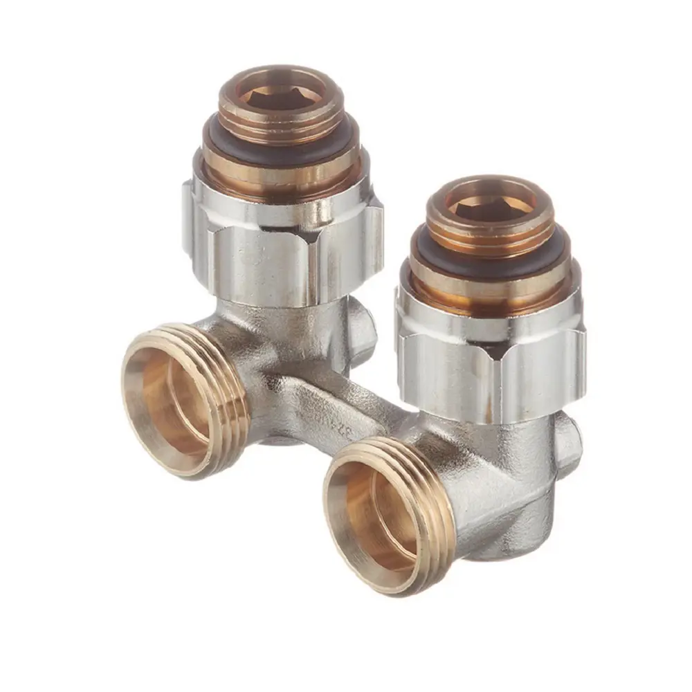 Изображение товара Узел нижнего подключения угловой Oventrop 1015884 1/2"х3/4" латунь