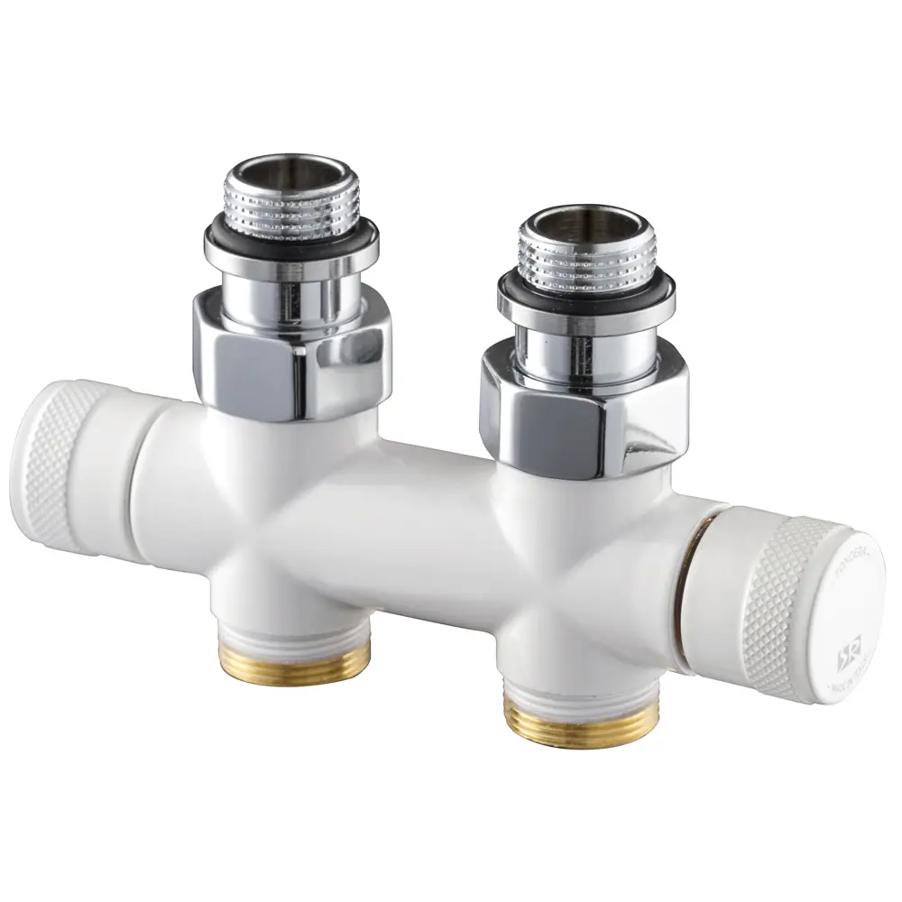 Изображение товара Узел нижнего подключения радиаторов SR Rubinetterie Tondera 50 мм белый 1/2х3/4 дюймов