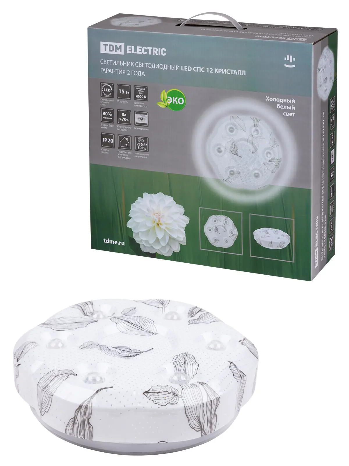 Изображение товара Светильник настенно-потолочный TDM ELECTRIC SQ0329-0162 белый 15Вт