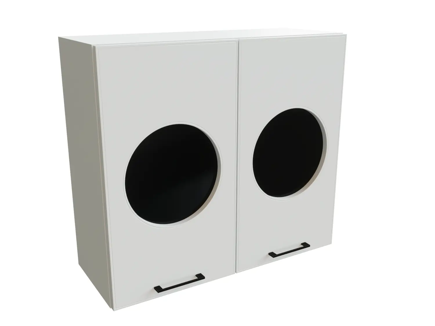 Изображение товара Навесной шкаф с 2-мя остекленными дверцами Сурская Мебель Мемфис 80x71.60x31.80 см МДФ цвет белый/белый софт