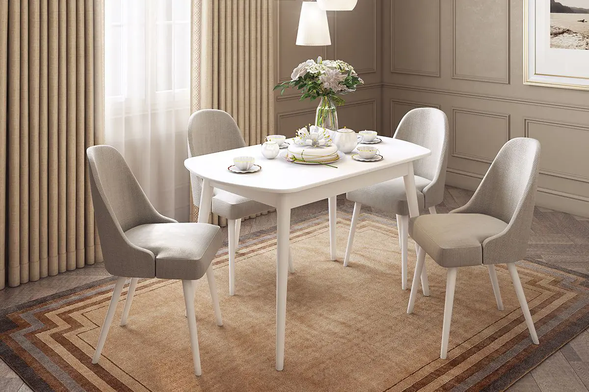 Изображение товара Кухонный стол овальный Mebelson 120x155.5 см МДФ цвет белый