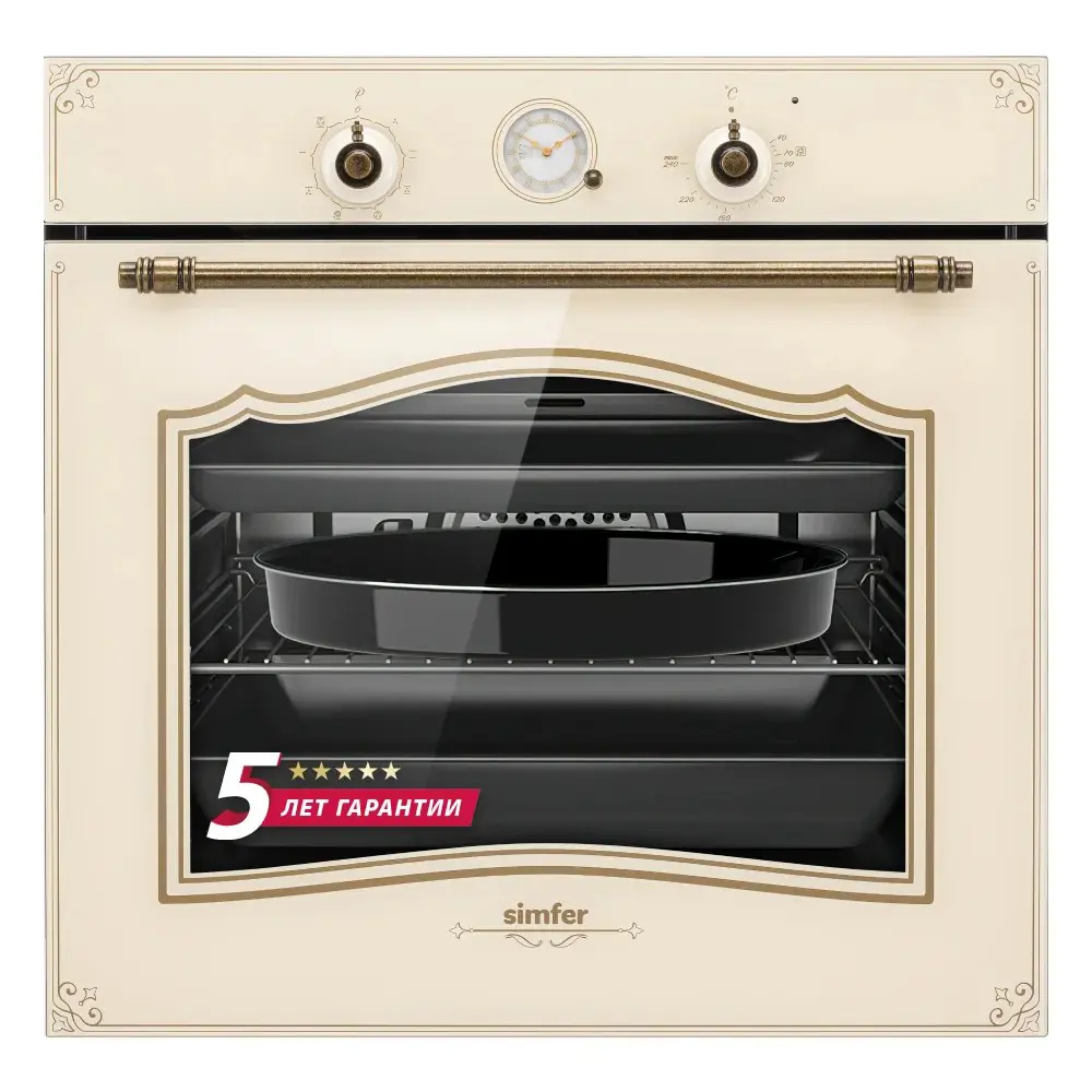 Изображение товара Электрический встраиваемый духовой шкаф Simfer B6eq77522 59.5x59.5x56.5 см цвет бежевый