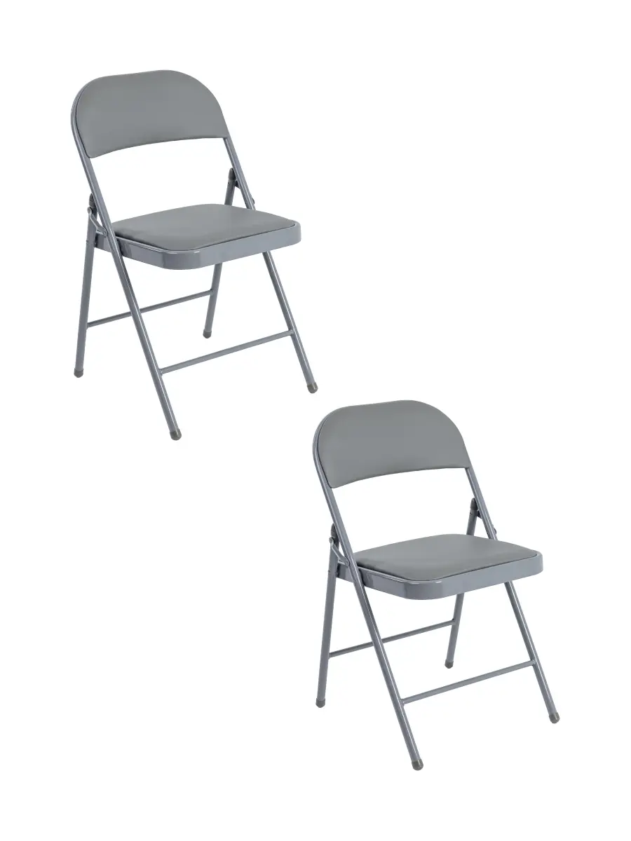 Изображение товара Комплект складных стульев Gemlux Lv-107-6029 Box2 47x76x45 см искусственная кожа цвет серый