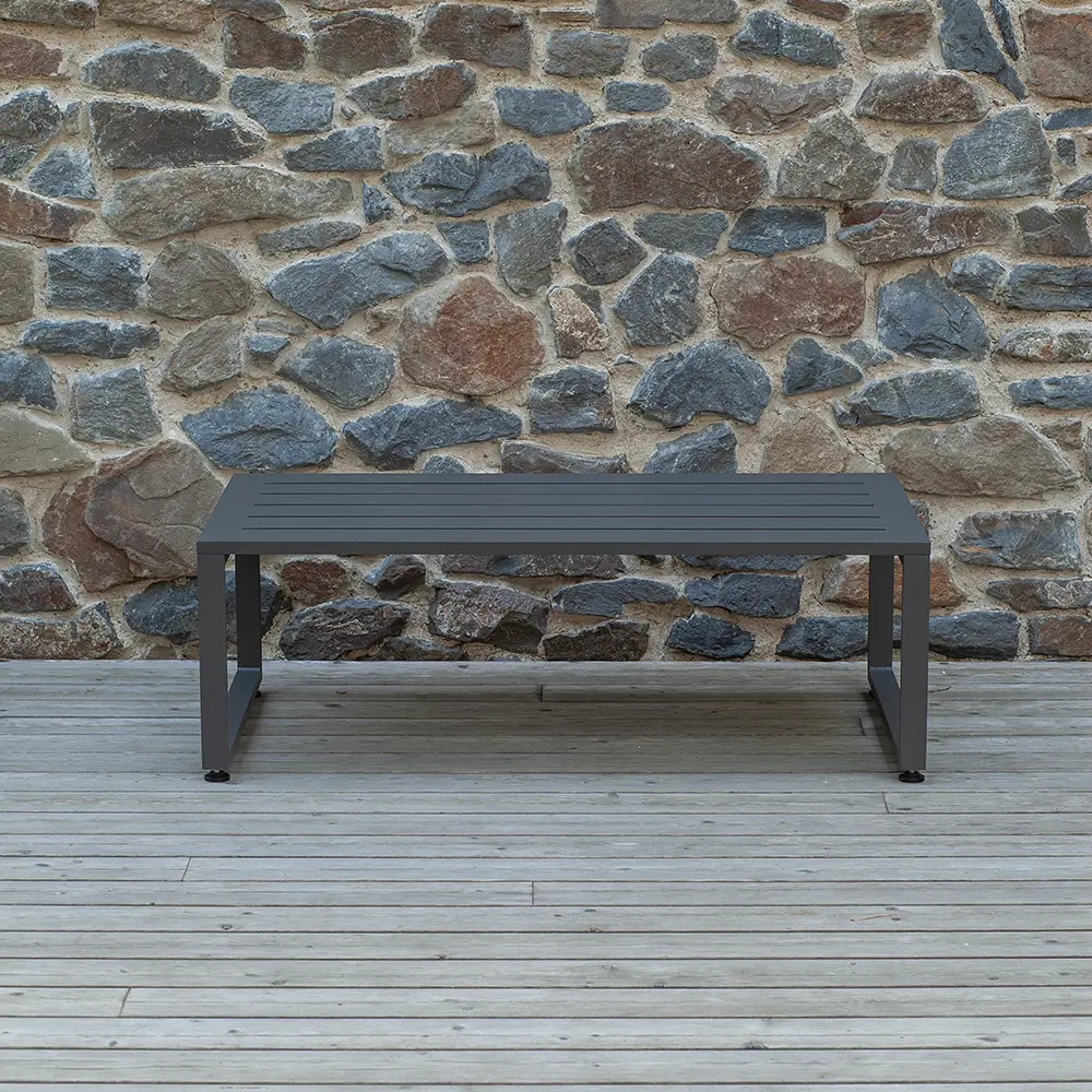 Изображение товара Нераздвижной садовый стол Greenween Malta 109 см x 65.5 см x 37 см алюминий серый/серебристый