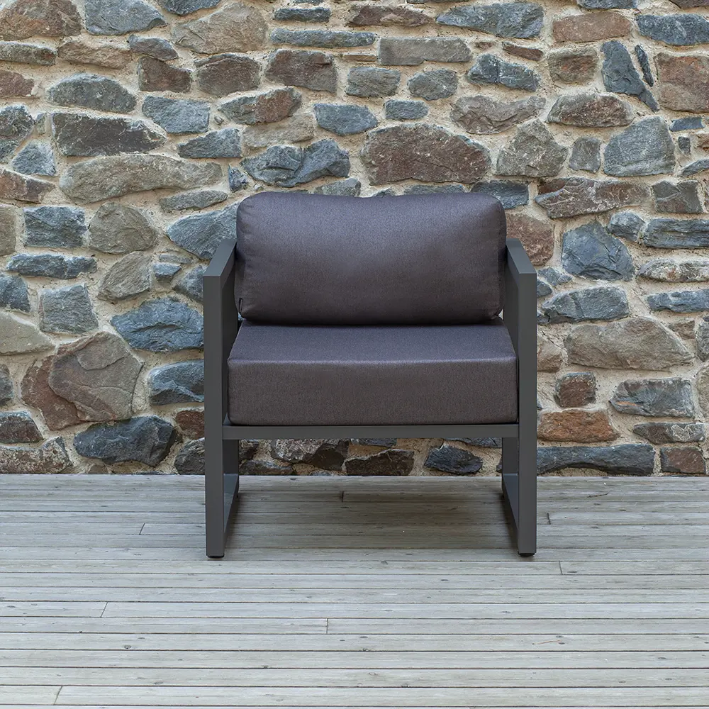 Изображение товара Кресло садовое Greenween Malta 75 см x 75 см x 66 см алюминий и ткани серый/серебристый