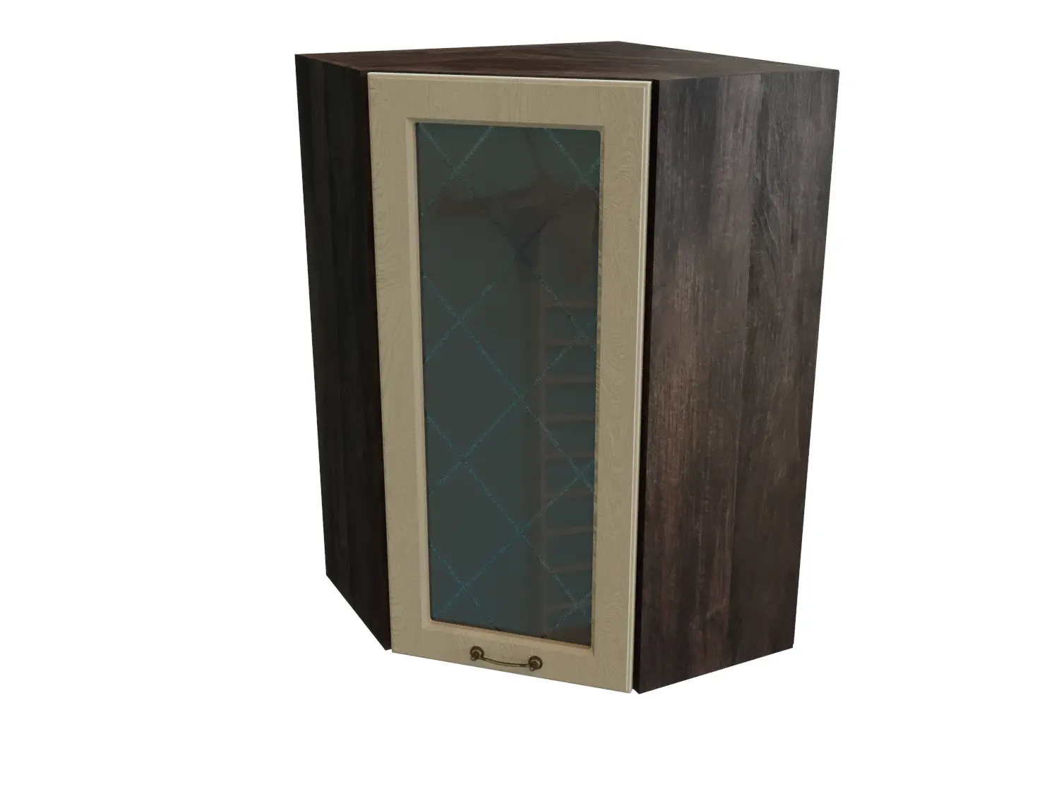 Изображение товара Навесной шкаф МС Ницца 59.20x59.20x59.20 см фасад кремовый МДФ каркас белый ЛДСП Сурская Мебель